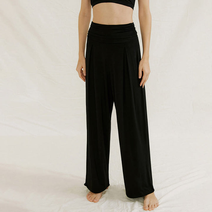 Pantalon ample taille haute décontracté Buddha Stones pour femme Leica