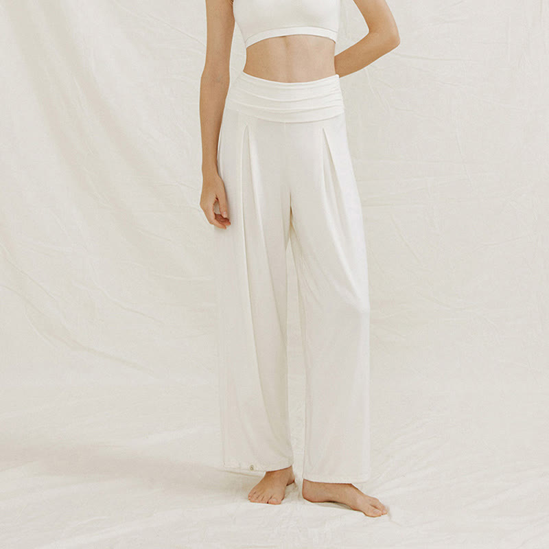 Pantalon ample taille haute décontracté Buddha Stones pour femme Leica