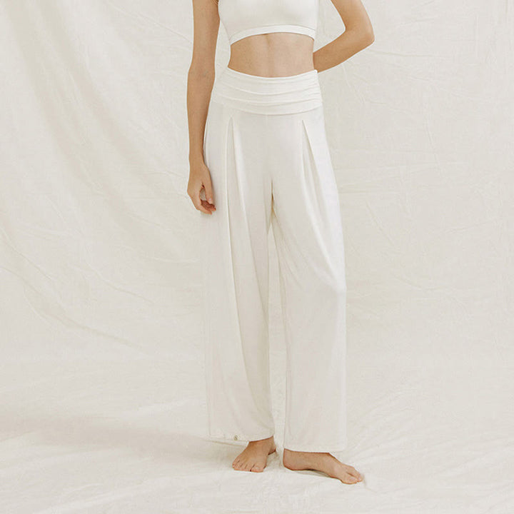 Pantalon ample taille haute décontracté Buddha Stones pour femme Leica