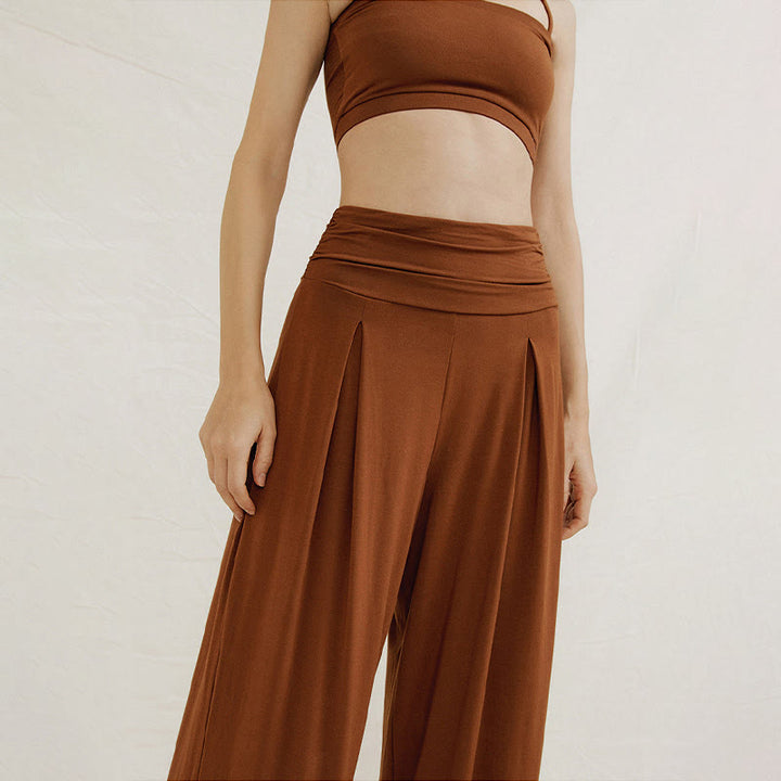 Pantalon ample taille haute décontracté Buddha Stones pour femme Leica