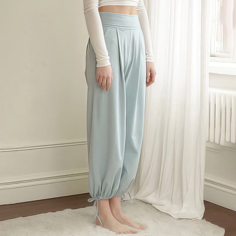 Pantalon Leica décontracté uni avec cordon de serrage et poches pour femme Buddha Stones - image 1