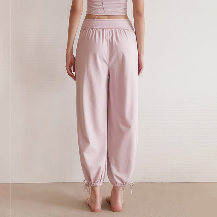 Pantalon Leica décontracté uni avec cordon de serrage et poches pour femme Buddha Stones - image 10