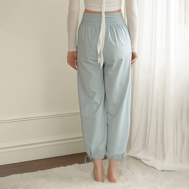 Pantalon Leica décontracté uni avec cordon de serrage et poches pour femme Buddha Stones - image 2