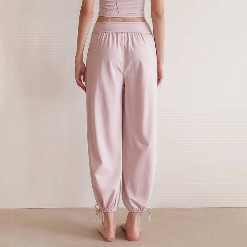 Pantalon Leica décontracté uni avec cordon de serrage et poches pour femme Buddha Stones - image 9