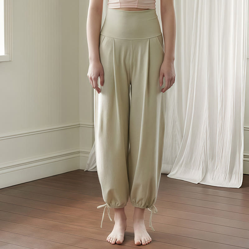 Pantalon Leica décontracté uni avec cordon de serrage et poches pour femme Buddha Stones - Vert foncé - US4，UK/AU8，EU36 (L) - image 13