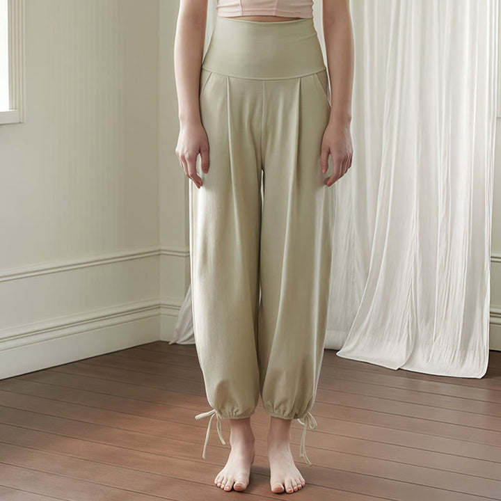 Pantalon Leica décontracté uni avec cordon de serrage et poches pour femme Buddha Stones - Vert foncé - US4，UK/AU8，EU36 (L) - image 14