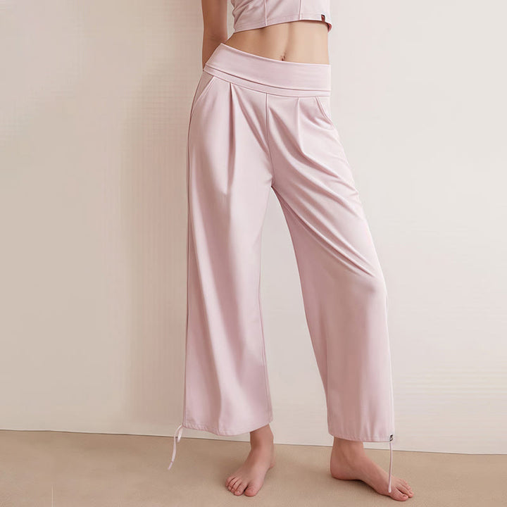 Pantalon Leica décontracté uni avec cordon de serrage et poches pour femme Buddha Stones - image 10