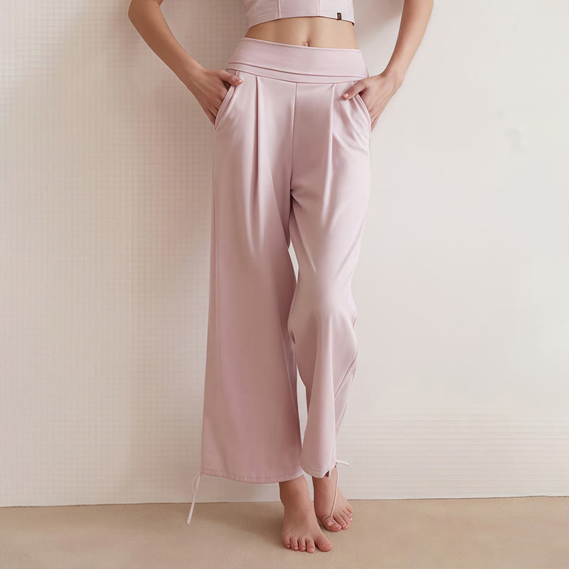 Pantalon Leica décontracté uni avec cordon de serrage et poches pour femme Buddha Stones - image 12