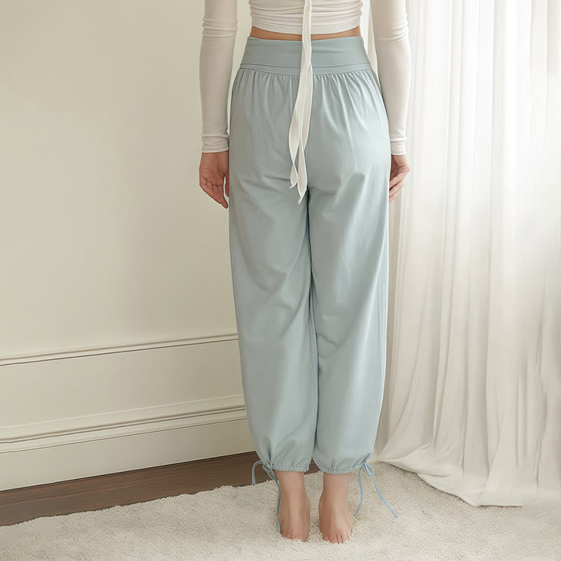 Pantalon Leica décontracté uni avec cordon de serrage et poches pour femme Buddha Stones - image 2