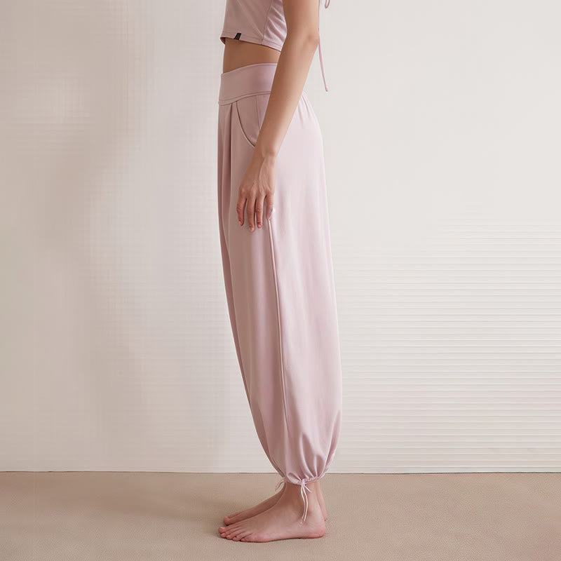 Pantalon Leica décontracté uni avec cordon de serrage et poches pour femme Buddha Stones - image 12