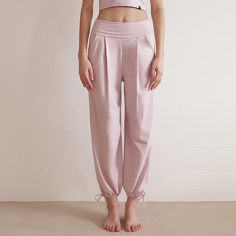 Pantalon Leica décontracté uni avec cordon de serrage et poches pour femme Buddha Stones - Rose - US4，UK/AU8，EU36 (L) - image 9