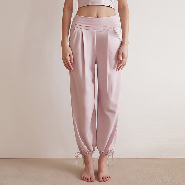 Pantalon Leica décontracté uni avec cordon de serrage et poches pour femme Buddha Stones - Rose - US4，UK/AU8，EU36 (L) - image 9