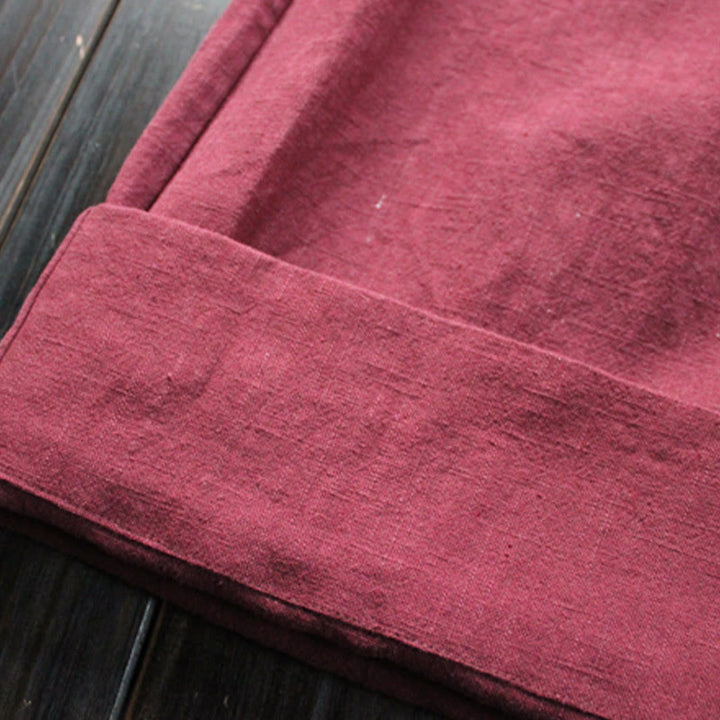 Pantalon large décontracté uni ample en ramie pour femme avec poches Buddha Stones - image 15