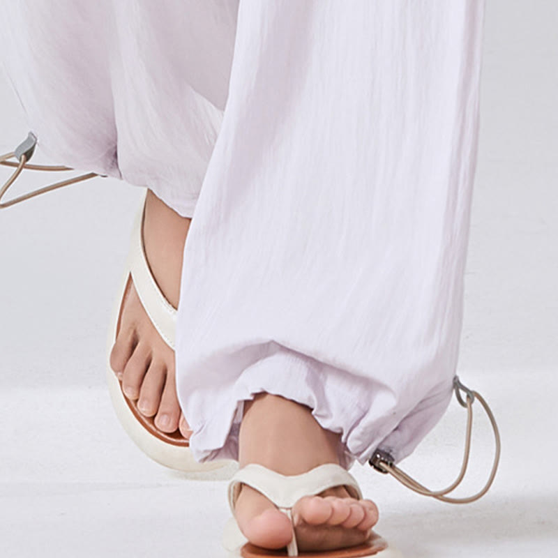 Pantalon large en viscose pour femme, Buddha Stones , uni, ample, avec soutien du ventre élastique élevé, avec poches - image 10