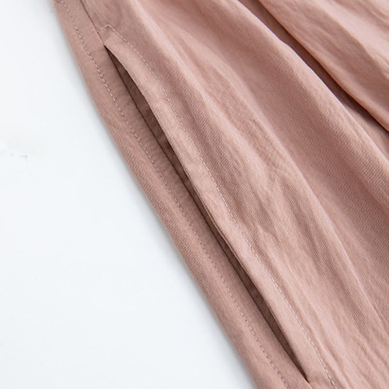 Pantalon large en viscose pour femme, Buddha Stones , uni, ample, avec soutien du ventre élastique élevé, avec poches - image 14