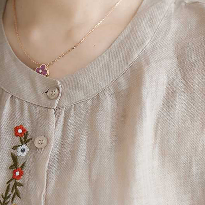 Ensemble 2 pièces en coton avec broderie de fleurs et Buddha Stones , haut et pantalon, vêtements de méditation Zen Tai Chi pour femmes - image 20