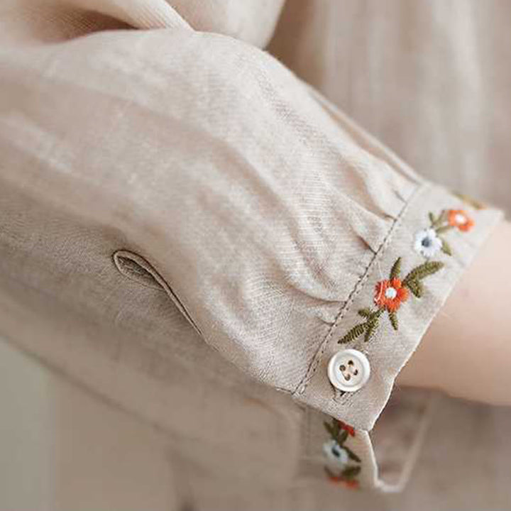 Ensemble 2 pièces en coton avec broderie de fleurs et Buddha Stones , haut et pantalon, vêtements de méditation Zen Tai Chi pour femmes - image 12