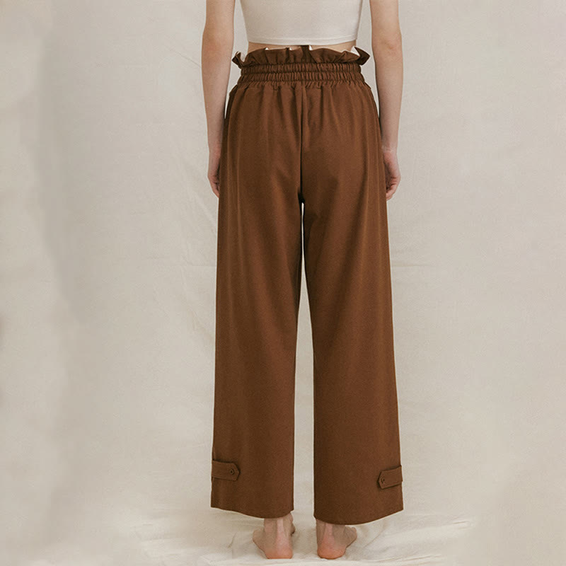 Pantalon ample en élasthanne pour femme avec poches et boucle décontractée Buddha Stones - image 1