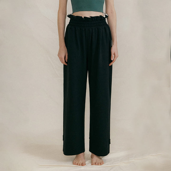 Pantalon ample en élasthanne pour femme avec poches et boucle décontractée Buddha Stones - Noir - US6，UK/AU10，EU38 (XL) - image 10