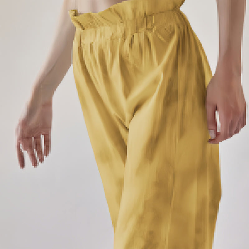 Pantalon décontracté Buddha Stones avec liens pour les jambes et impression à l'encre pour femme en élasthanne - verge d'or - US6，UK/AU10，EU38 (XL) - image 10