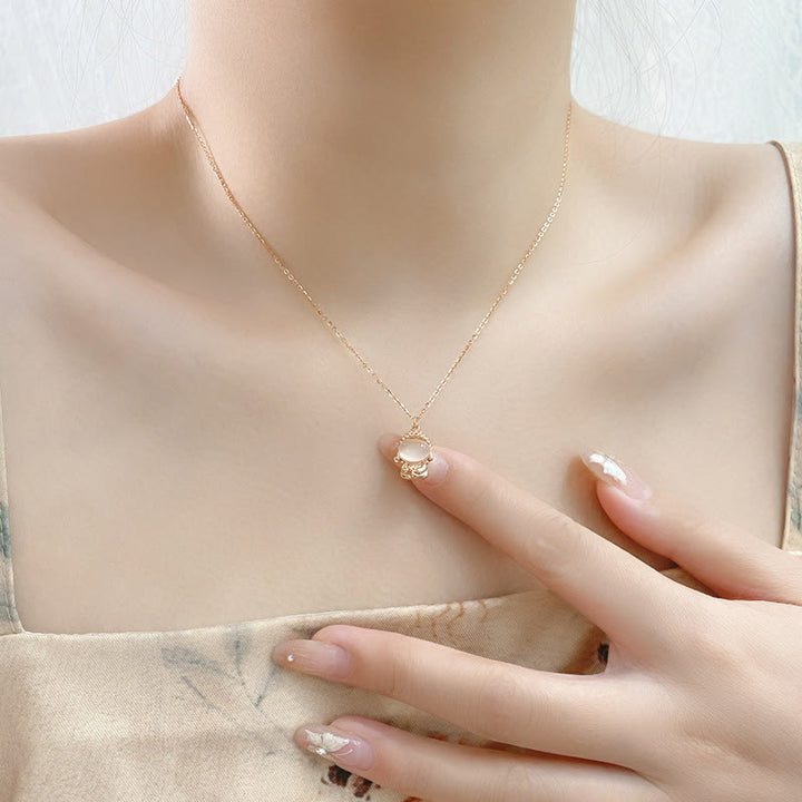 Collier pendentif Bouddha positif sans forme en argent sterling 925 avec calcédoine et pierres de Bouddha - image 2