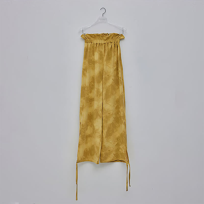 Pantalon décontracté Buddha Stones avec liens pour les jambes et impression à l'encre pour femme en élasthanne - image 11