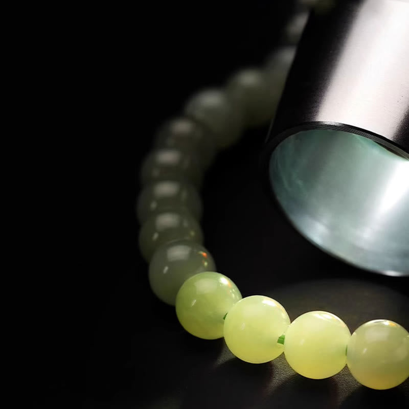 Bracelet porte-bonheur en cuivre et agate de jade Hetian naturel Buddha Stones