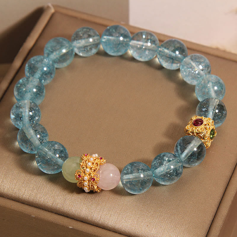 Bracelet de communication et de guérison en cyanite naturelle de Buddha Stones