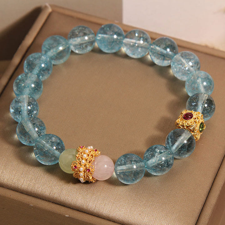 Bracelet de communication et de guérison en cyanite naturelle de Buddha Stones