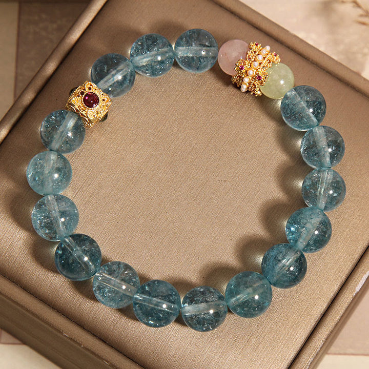 Bracelet de communication et de guérison en cyanite naturelle de Buddha Stones