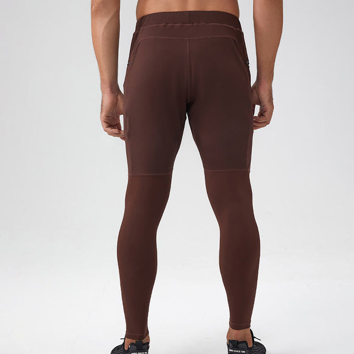 Buddha Stones Pantalon de fitness taille haute pour homme, séchage rapide, respirant, avec poche zippée - image 4
