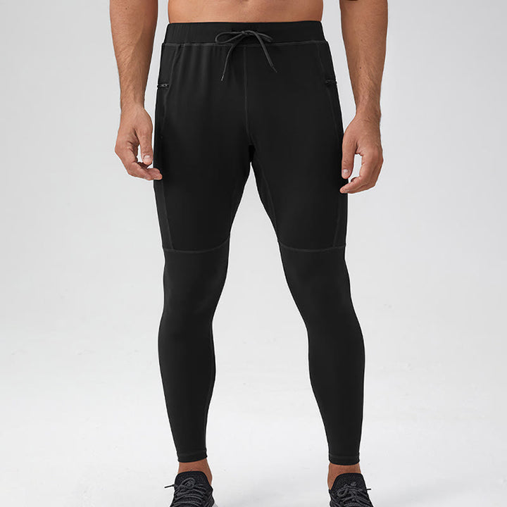 Buddha Stones Pantalon de fitness taille haute pour homme, séchage rapide, respirant, avec poche zippée - image 19