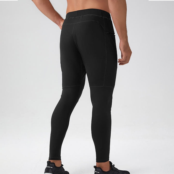 Buddha Stones Pantalon de fitness taille haute pour homme, séchage rapide, respirant, avec poche zippée - image 23