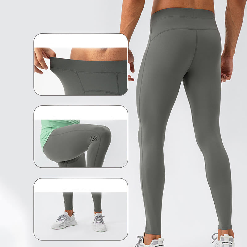 Leggings de sport taille haute élastiques à séchage rapide et respirants pour hommes Buddha Stones - image 4