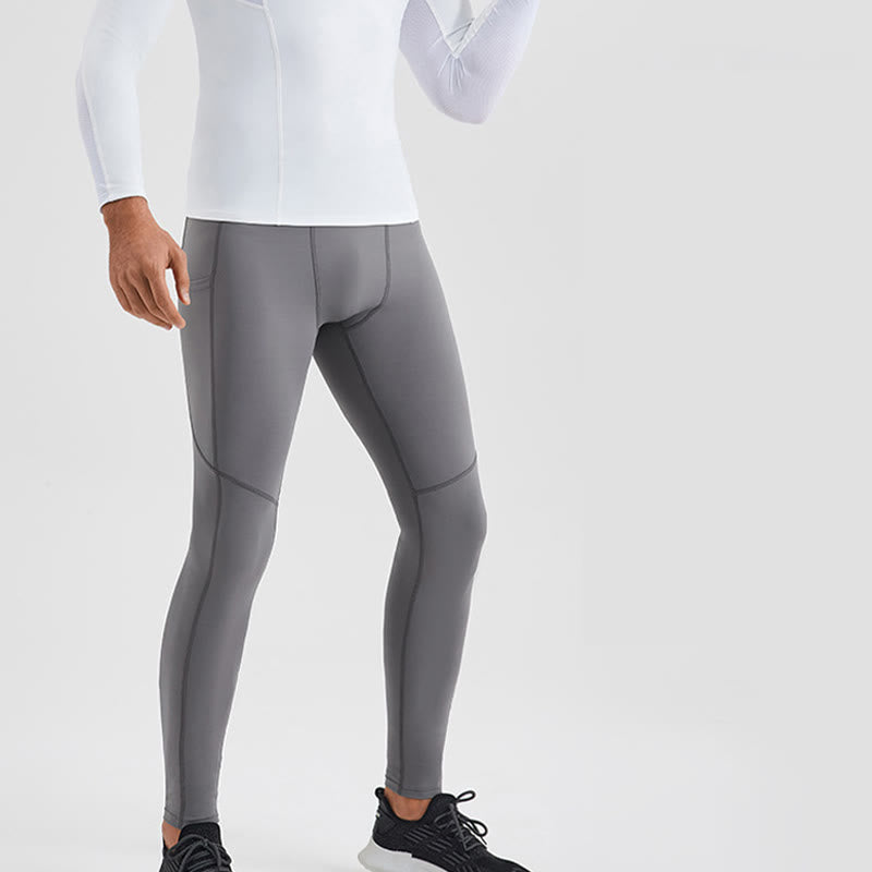 Leggings de sport élastiques et respirants pour homme, couleur Buddha Stones, taille haute, avec poche arrière zippée - image 15