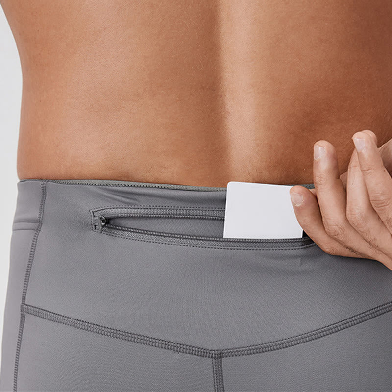 Leggings de sport élastiques et respirants pour homme, couleur Buddha Stones, taille haute, avec poche arrière zippée - image 9