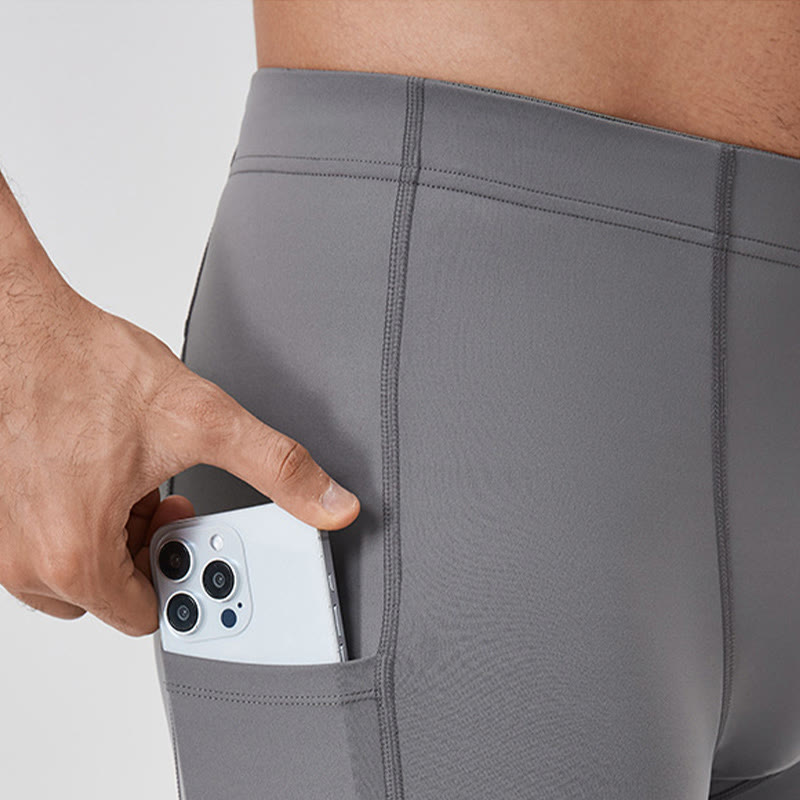 Leggings de sport élastiques et respirants pour homme, couleur Buddha Stones, taille haute, avec poche arrière zippée - image 10