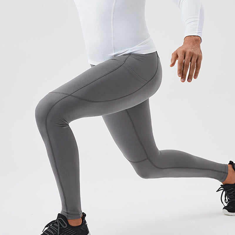 Leggings de sport élastiques et respirants pour homme, couleur Buddha Stones, taille haute, avec poche arrière zippée - image 16