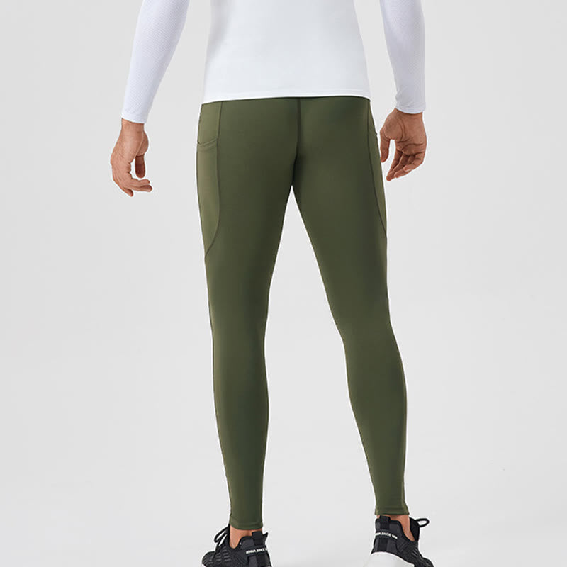 Leggings de sport élastiques et respirants pour homme, couleur Buddha Stones, taille haute, avec poche arrière zippée - image 31