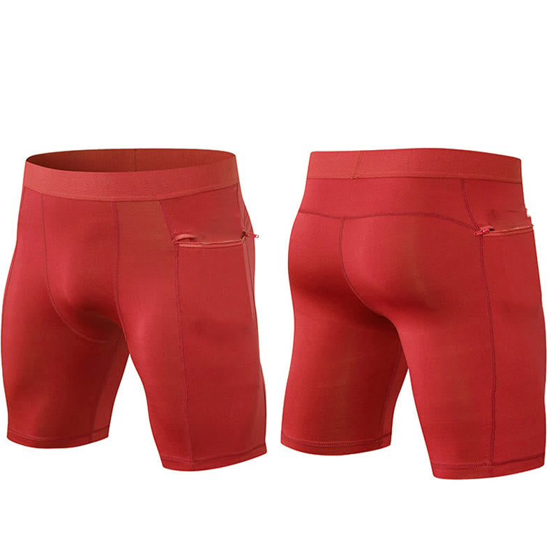 Buddha Stones Short de sport moulant extensible à haute élasticité à séchage rapide pour homme avec poches zippées - image 19