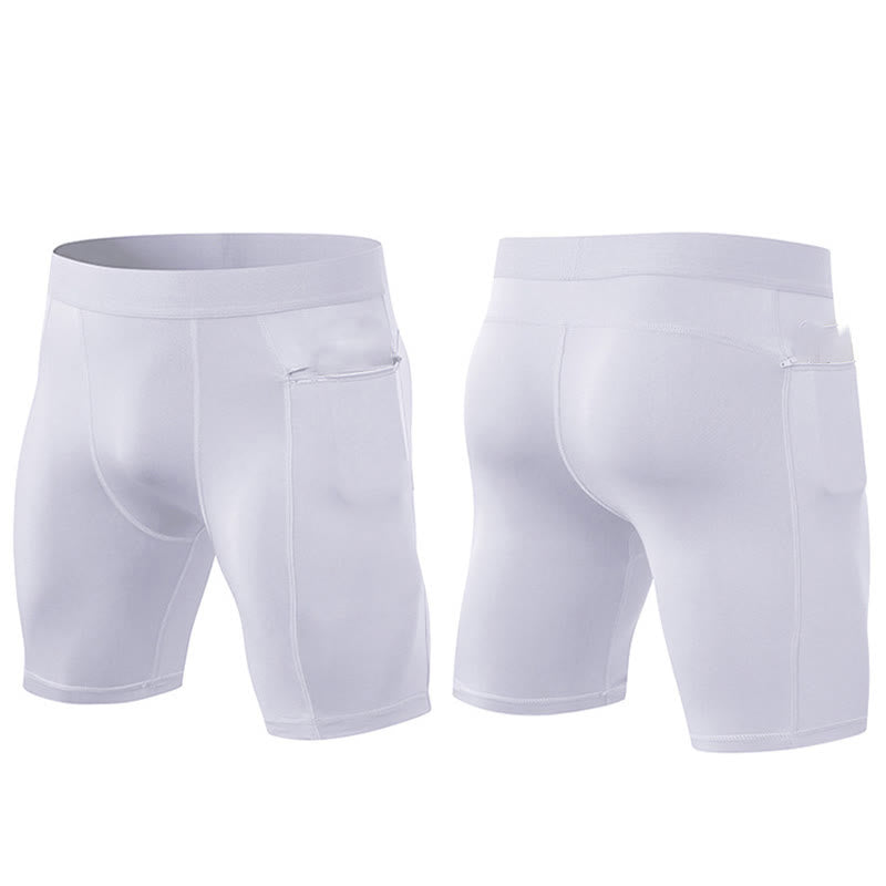 Buddha Stones Short de sport moulant extensible à haute élasticité à séchage rapide pour homme avec poches zippées - image 17