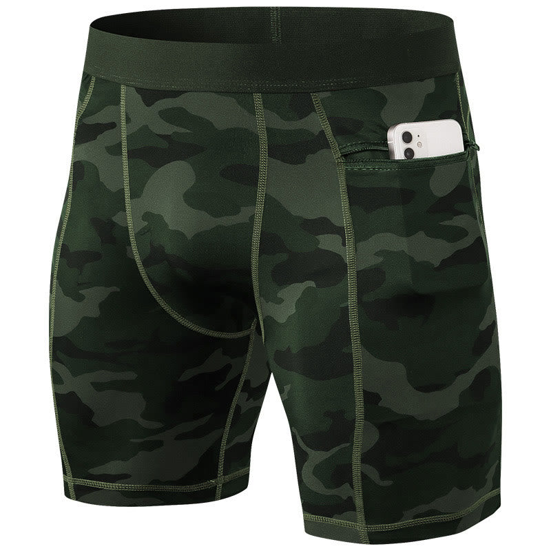 Buddha Stones Short de sport moulant extensible à haute élasticité à séchage rapide pour homme avec poches zippées - image 36