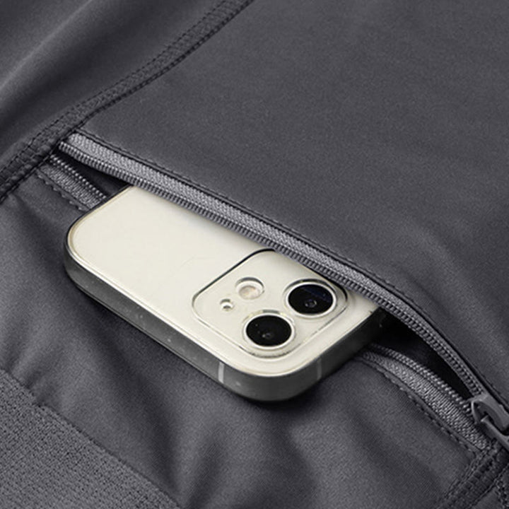 Buddha Stones Short de sport moulant extensible à haute élasticité à séchage rapide pour homme avec poches zippées - image 13