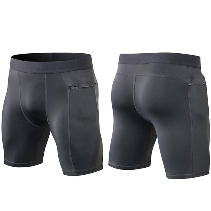 Buddha Stones Short de sport moulant extensible à haute élasticité à séchage rapide pour homme avec poches zippées - image 2