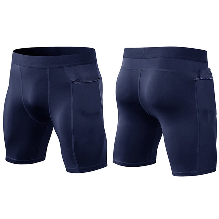 Buddha Stones Short de sport moulant extensible à haute élasticité à séchage rapide pour homme avec poches zippées - image 25
