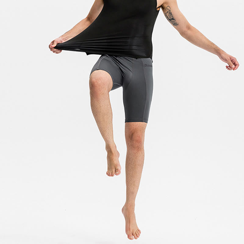 Buddha Stones Short de sport moulant extensible à haute élasticité à séchage rapide pour homme avec poches zippées - image 6