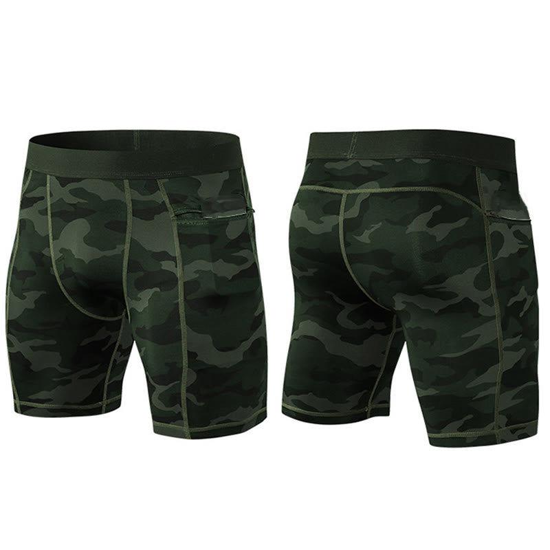 Buddha Stones Short de sport moulant extensible à haute élasticité à séchage rapide pour homme avec poches zippées - image 37