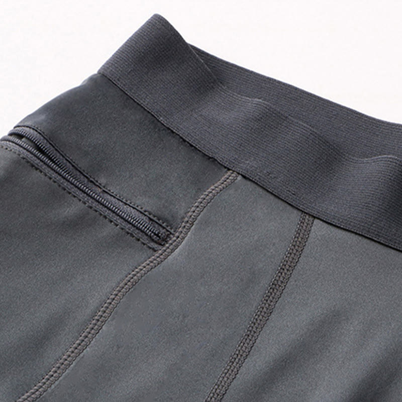 Buddha Stones Short de sport moulant extensible à haute élasticité à séchage rapide pour homme avec poches zippées - image 14