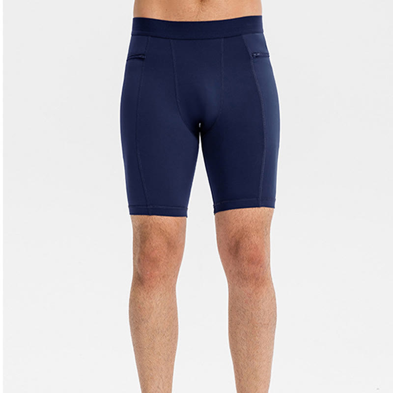 Buddha Stones Short de sport moulant extensible à haute élasticité à séchage rapide pour homme avec poches zippées - image 26