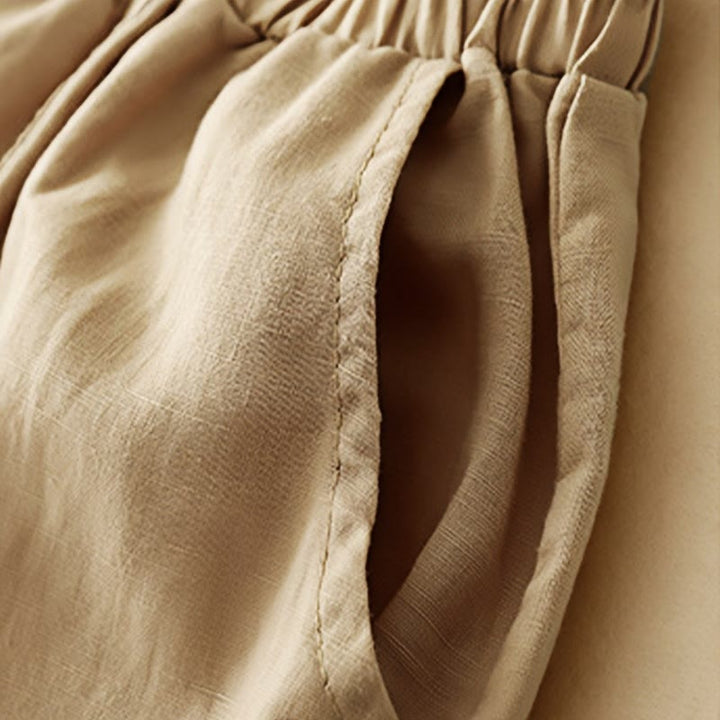 Pantalon court décontracté en coton avec broderies et patchwork de Buddha Stones , longueur 7-8, pour femme, avec poches